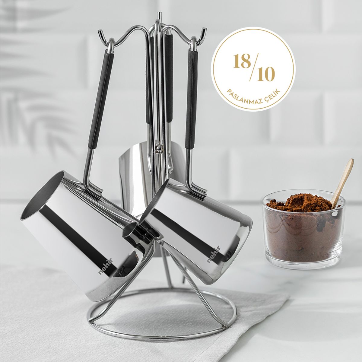 WAKE × Setinn Tour Porch 3P Set Everest 4 Parça Standlı Paslanmaz Çelik Cezve Seti Fiyatı ve Yorumları