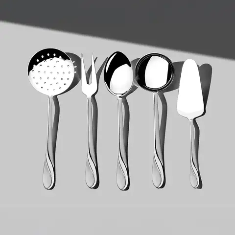 Safir Saten 5 Parça Paslanmaz Çelik Servis Takımı