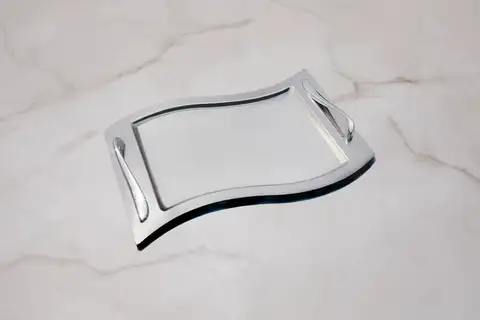 Lara Sade Çelik Kahve Tepsi