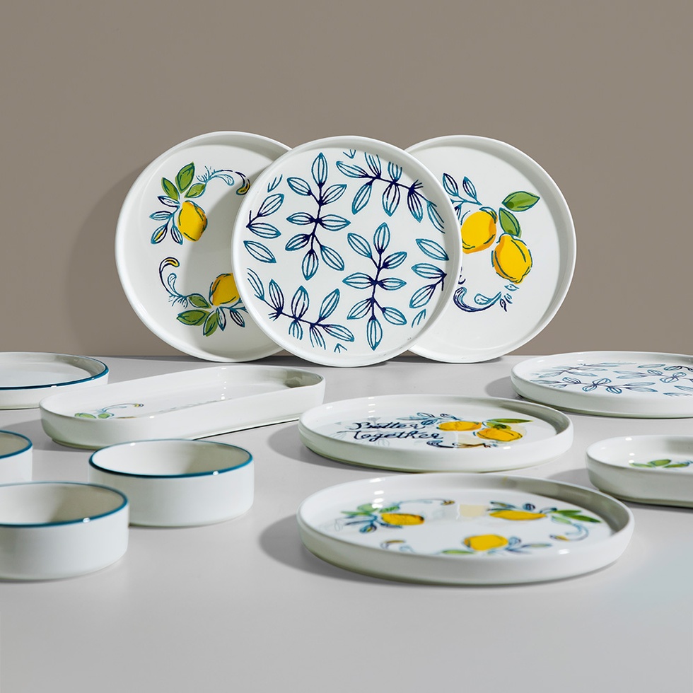 Sour Lemon 6 Kişilik 15 Parça Seramik Kahvaltı Takımı