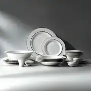 Margaret Black Dream 57 Parça Porselen Yemek Takımı