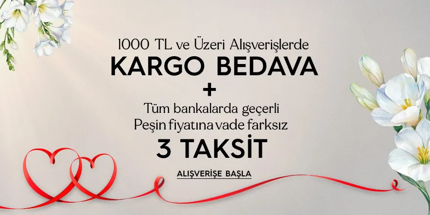 Peşin Fiyatına 3 Taksit Kargo Bedava