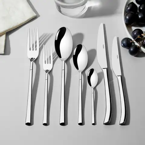 Elegance Sade 12 Kişilik 84 Parça Deri Kutulu Çatal Kaşık Bıçak Takımı