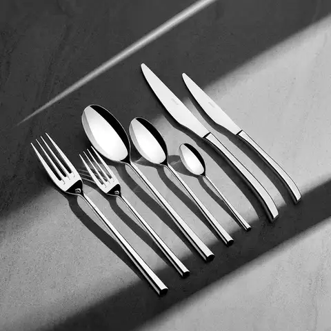 Elegance Sade 12 Kişilik 84 Parça Deri Kutulu Çatal Kaşık Bıçak Takımı