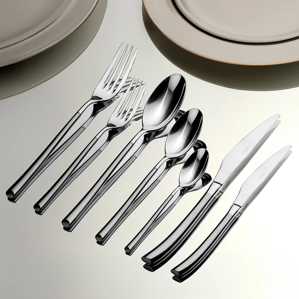 Elegance Saten 12 Kişilik 84 Parça Deri Kutulu Çatal Kaşık Bıçak Takımı