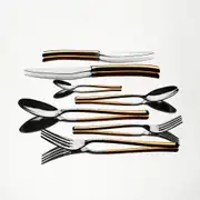 Elegance Altın Sade 12 Kişilik 84 Parça Kutulu Çatal Kaşık Bıçak Takımı