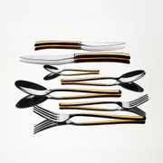 Elegance Altın Sade 12 Kişilik 84 Parça Deri Kutulu Çatal Kaşık Bıçak Takımı