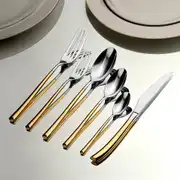 Elegance Altın Sade 12 Kişilik 72 Parça Kutulu Çatal Kaşık Bıçak Takımı