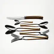 Elegance Altın Sade 6 Kişilik 36 Parça Kutulu Çatal Kaşık Bıçak Takımı