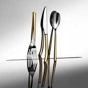 Elegance Altın Sade 6 Kişilik 36 Parça Kutulu Çatal Kaşık Bıçak Takımı