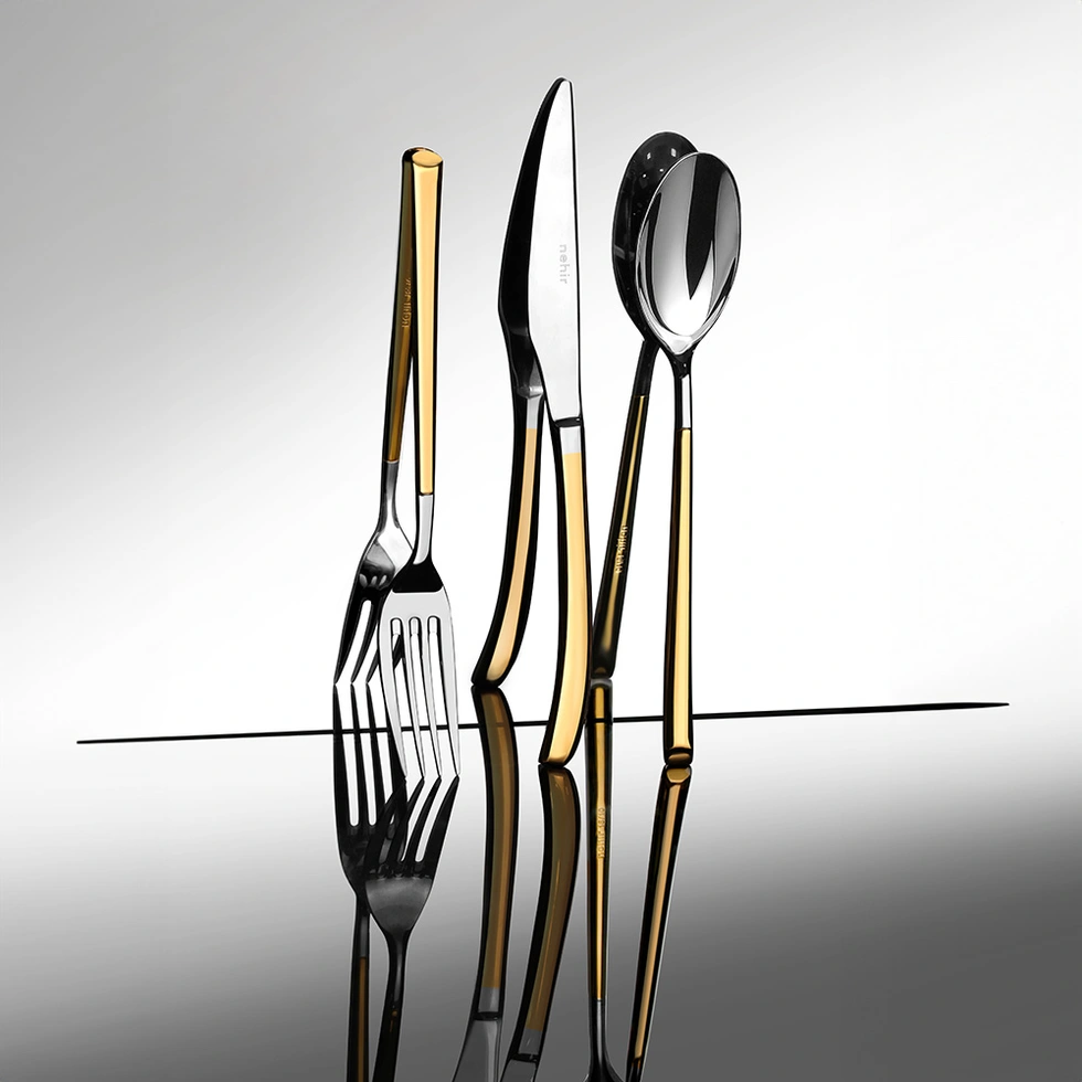 Elegance Altın Sade 6 Kişilik 36 Parça Kutulu Çatal Kaşık Bıçak Takımı