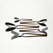 Elegance Altın Saten 6 Kişilik 36 Parça Kutulu Çatal Kaşık Bıçak Takımı