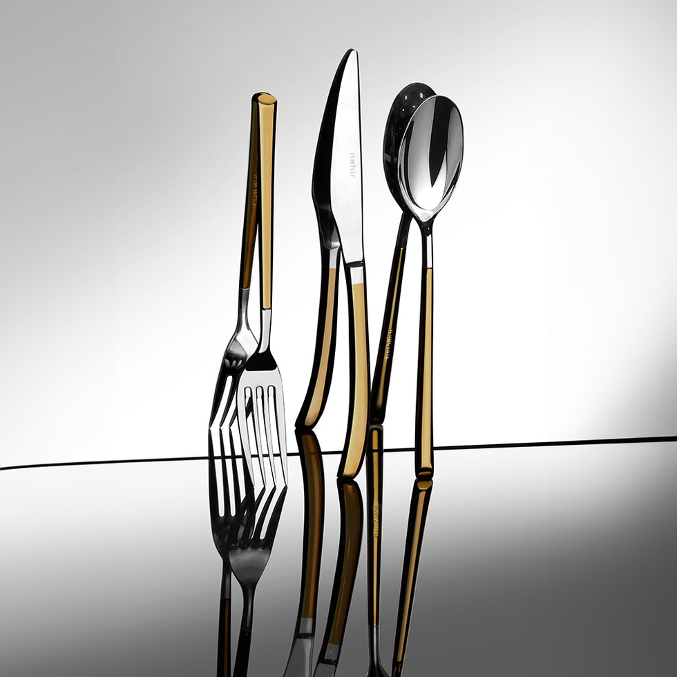 Elegance Altın Saten 6 Kişilik 36 Parça Kutulu Çatal Kaşık Bıçak Takımı