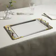 Lalezar Altın Saten Çelik Çay Tepsi