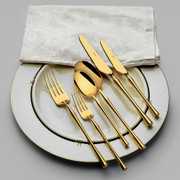 Marbella Full Altın 12 Kişilik 84 Parça Kutulu Çatal Kaşık Bıçak Takımı