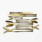 Marbella Full Altın 12 Kişilik 84 Parça Kutulu Çatal Kaşık Bıçak Takımı