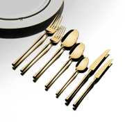Marbella Full Altın 12 Kişilik 84 Parça Kutulu Çatal Kaşık Bıçak Takımı