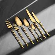 Marbella Full Altın 12 Kişilik 84 Parça Kutulu Çatal Kaşık Bıçak Takımı