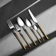 Marbella Altın Saten 6 Kişilik 36 Parça Çatal Kaşık Bıçak Takımı