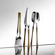 Marbella Altın Saten 6 Kişilik 36 Parça Çatal Kaşık Bıçak Takımı