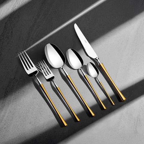 Marbella Altın Saten 12 Kişilik 72 Parça Çatal Kaşık Bıçak Takımı