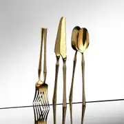 Marbella Full Altın 6 Kişilik 36 Parça Çatal Kaşık Bıçak Takımı