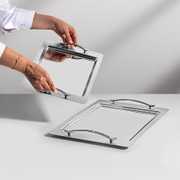 Rana 2'li Saten Çelik Tepsi Seti