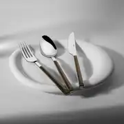 Viola Ahşap 6 Kişilik Desenli 18 Parça Çatal Kaşık Bıçak Takımı