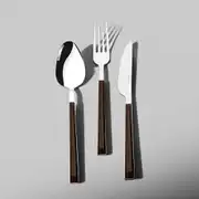 Viola Ahşap 6 Kişilik Desenli 18 Parça Çatal Kaşık Bıçak Takımı