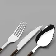 Viola Ahşap 6 Kişilik Desenli 36 Parça Çatal Kaşık Bıçak Takımı