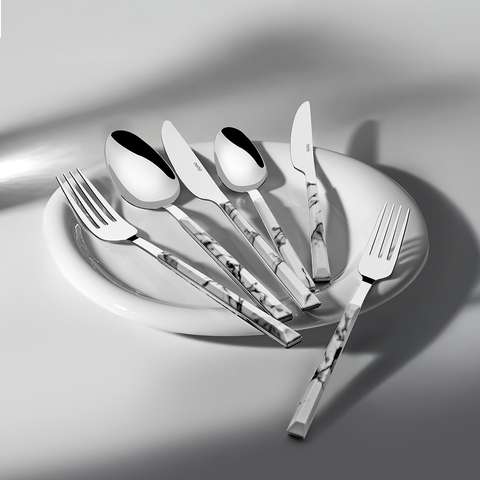 Flora Beyaz 6 Kişilik Desenli 36 Parça Çatal Kaşık Bıçak Takımı