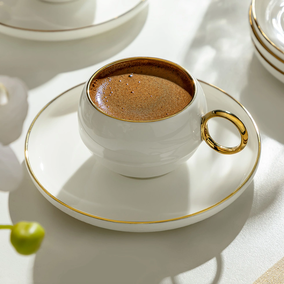 Monica 6 Kişilik 12 Parça Porselen Kahve Fincan Takımı