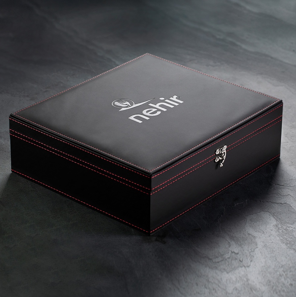 Gloria Saten 12 Kişilik 84 Parça Deri Kutulu Çatal Kaşık Bıçak Takımı