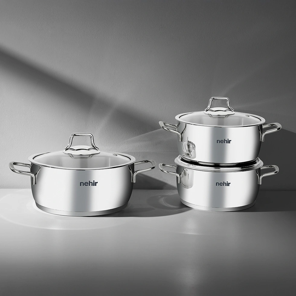 Silver Klasik 6 Parça Derin Paslanmaz Çelik Tencere Seti