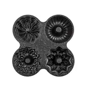 Elisa Siyah 4'lü Döküm Kek Kalıbı