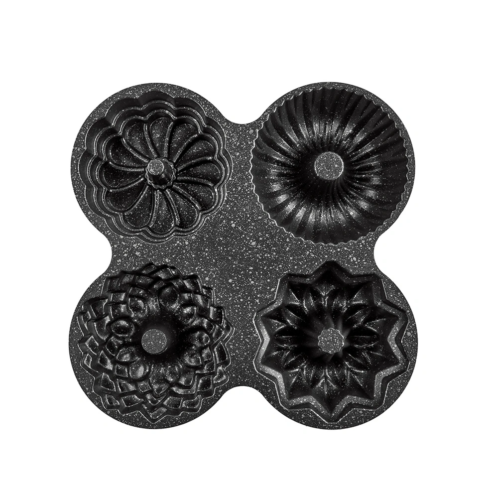 Elisa Siyah 4'lü Döküm Kek Kalıbı