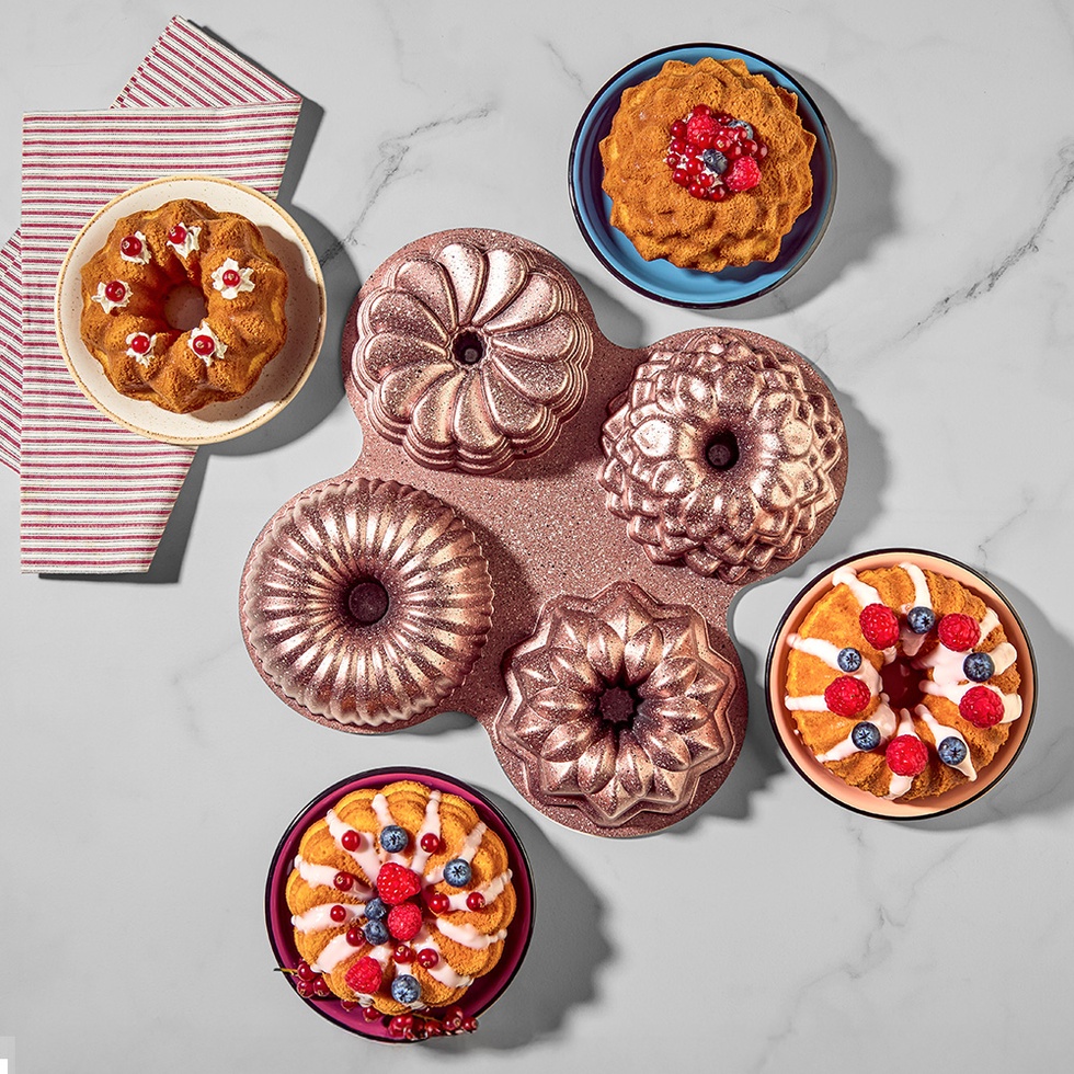 Elisa Rose Gold 4'lü Döküm Kek Kalıbı