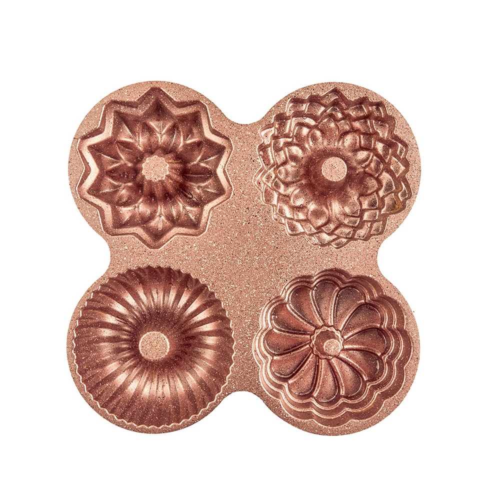 Elisa Rose Gold 4'lü Döküm Kek Kalıbı