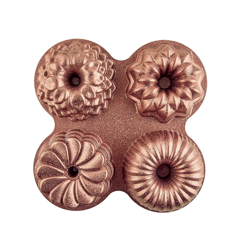 Elisa Rose Gold 4'lü Döküm Kek Kalıbı