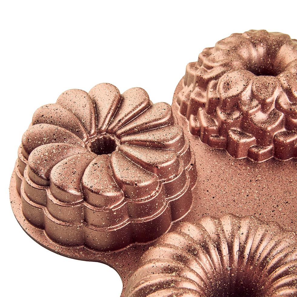 Elisa Rose Gold 4'lü Döküm Kek Kalıbı