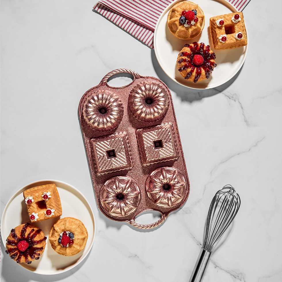 Valeria Rose Gold 6'lı Döküm Kek Kalıbı