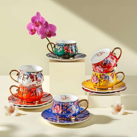 Rossella 6 Kişilik 12 Parça Porselen Kahve Fincan Takımı