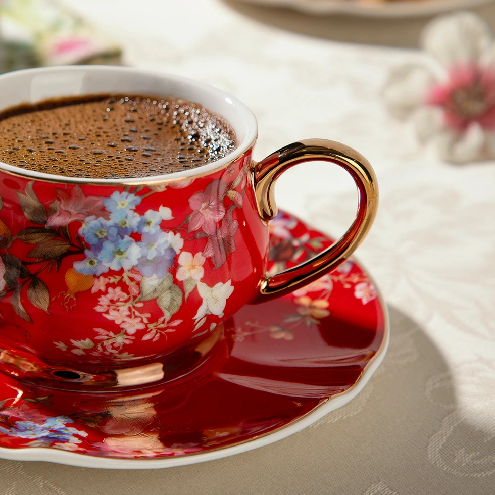 Rossella 6 Kişilik 12 Parça Porselen Kahve Fincan Takımı